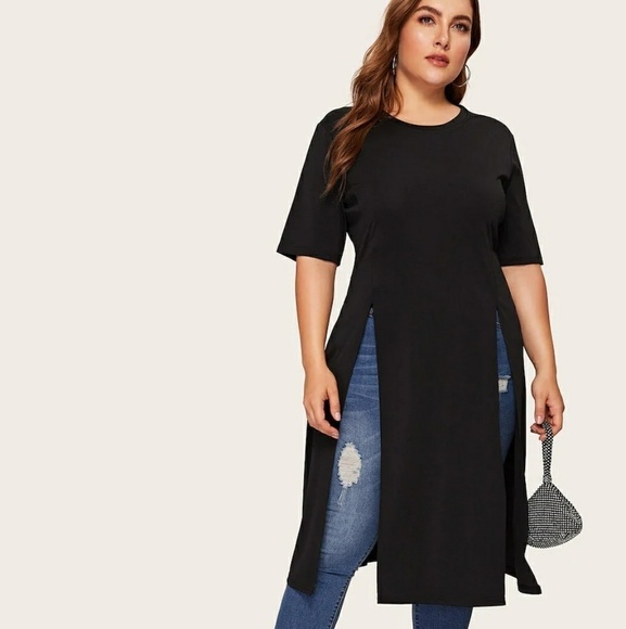 🆕PLUS Split Long line Tee - Picture 5 of 6